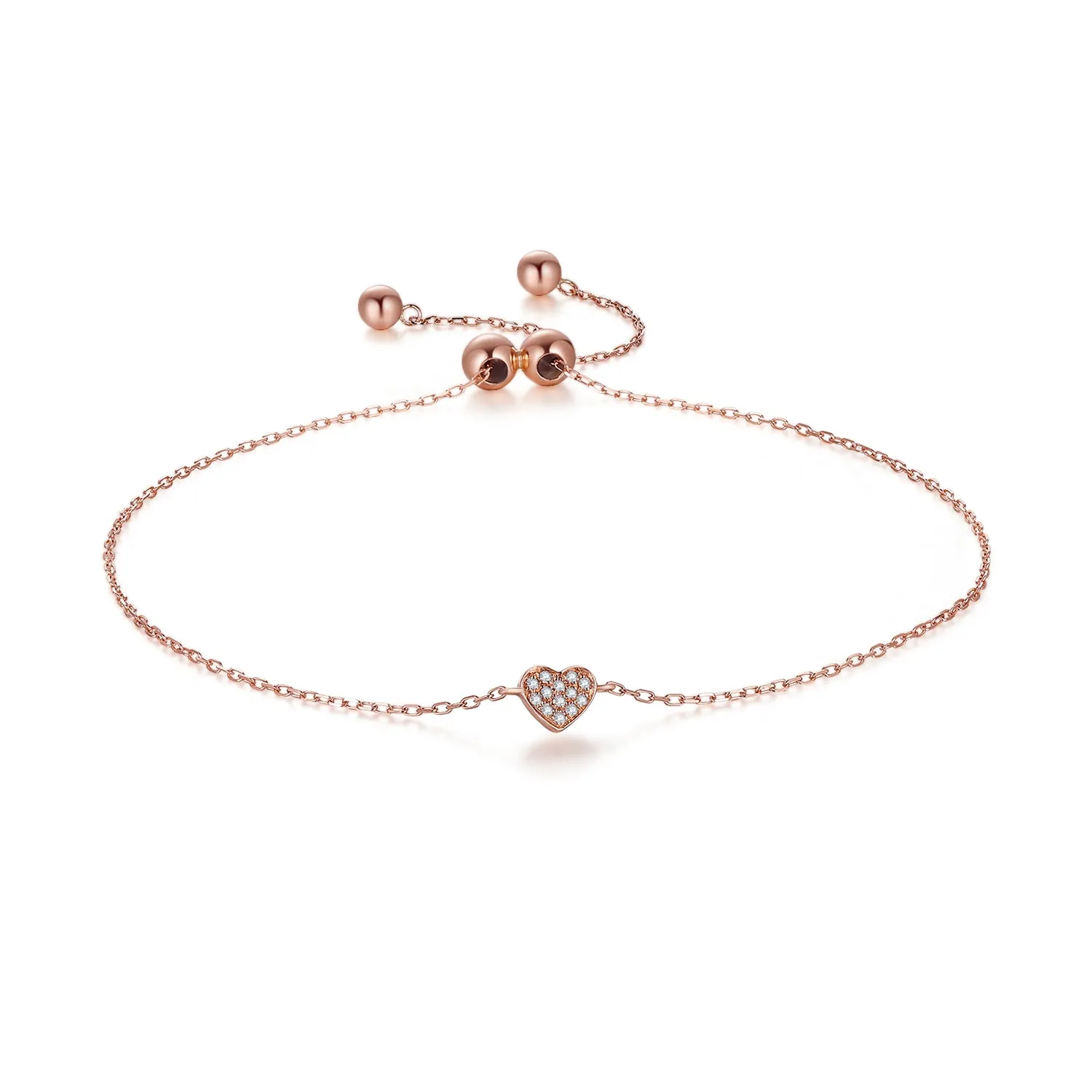 14K Solid Gold Bracelet Exclusively Handcrafted 0.024 Carat Natural Diamond (H-F Color, VS1-VS2 Clarity)