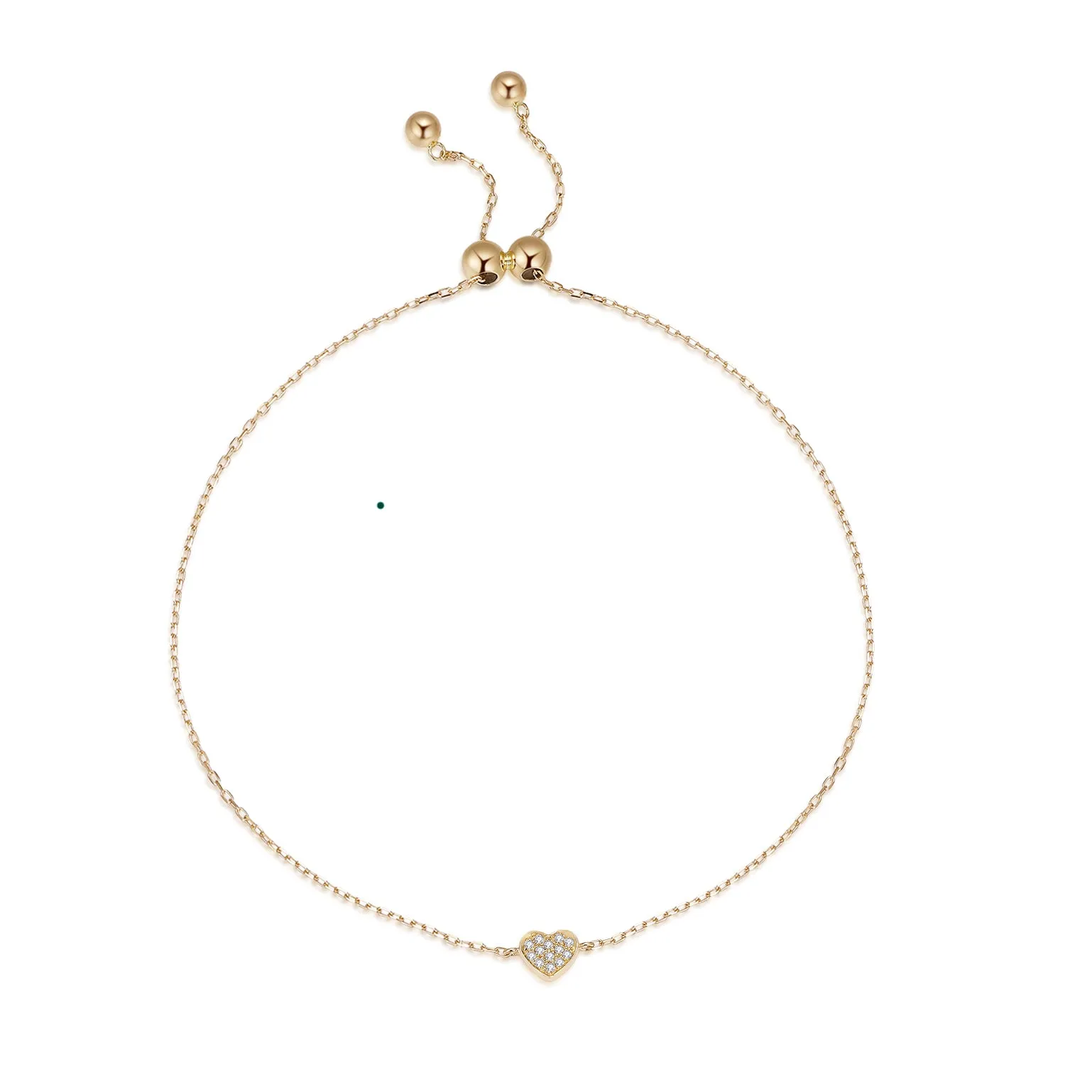14K Solid Gold Bracelet Exclusively Handcrafted 0.024 Carat Natural Diamond (H-F Color, VS1-VS2 Clarity)