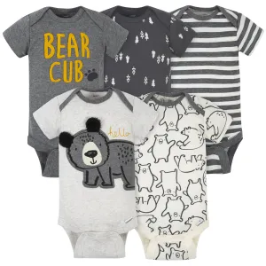 5-Pack Baby Boys Bear Short Sleeve Onesies® Bodysuits