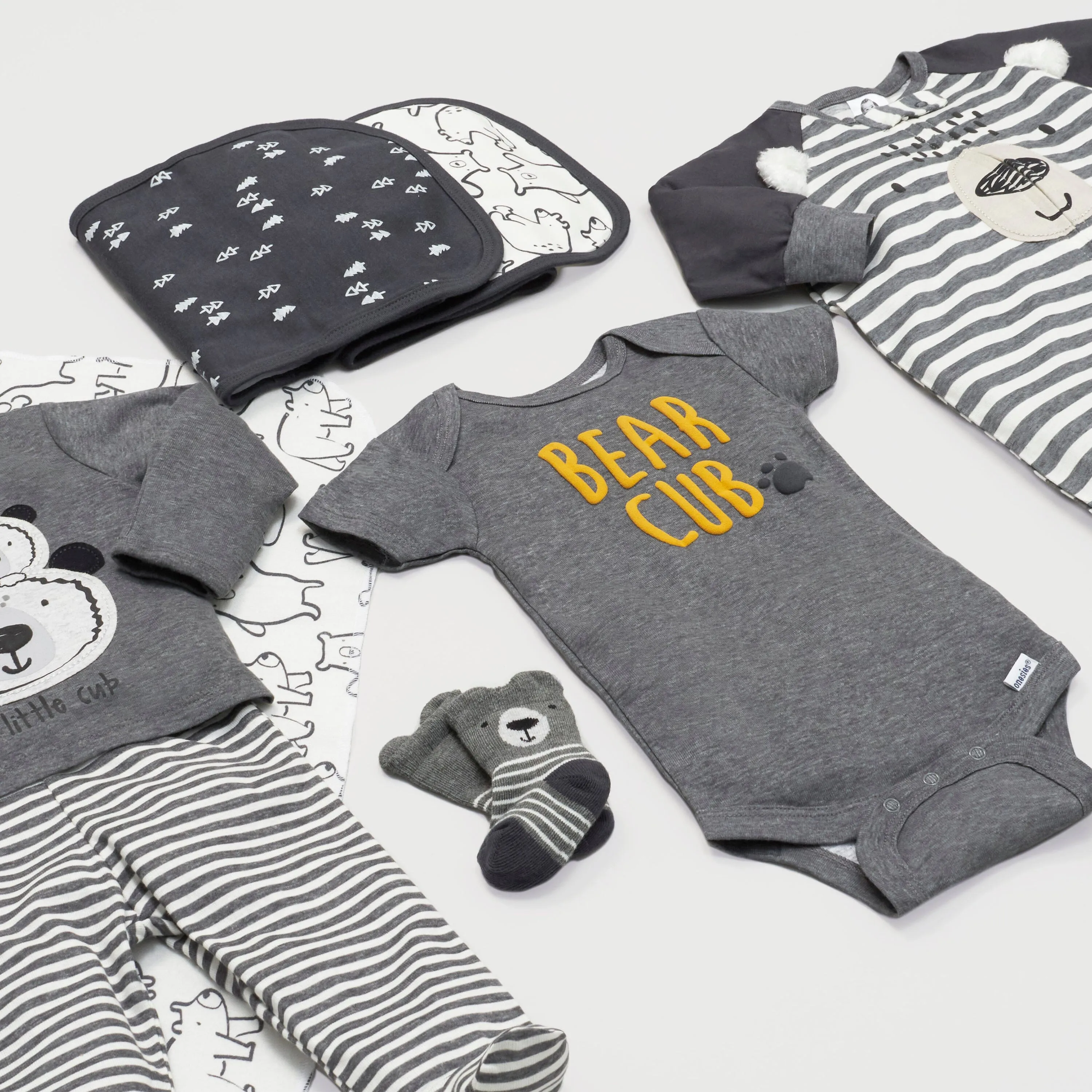 5-Pack Baby Boys Bear Short Sleeve Onesies® Bodysuits