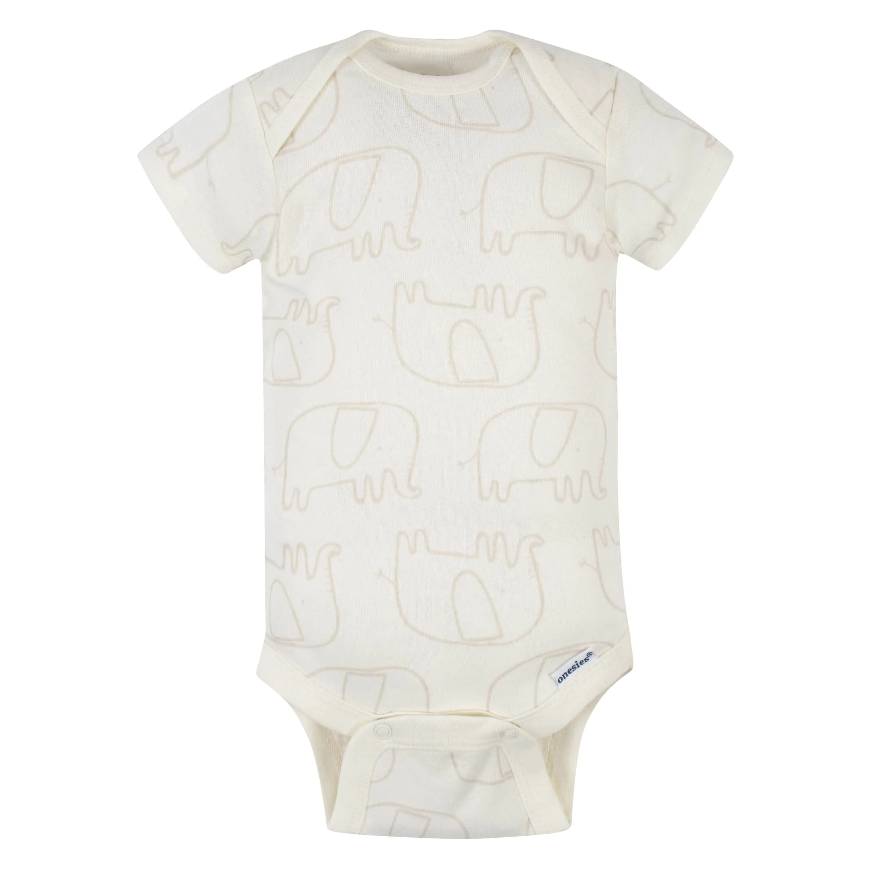 5-Pack Baby Neutral Safari Short Sleeve Onesies® Bodysuits