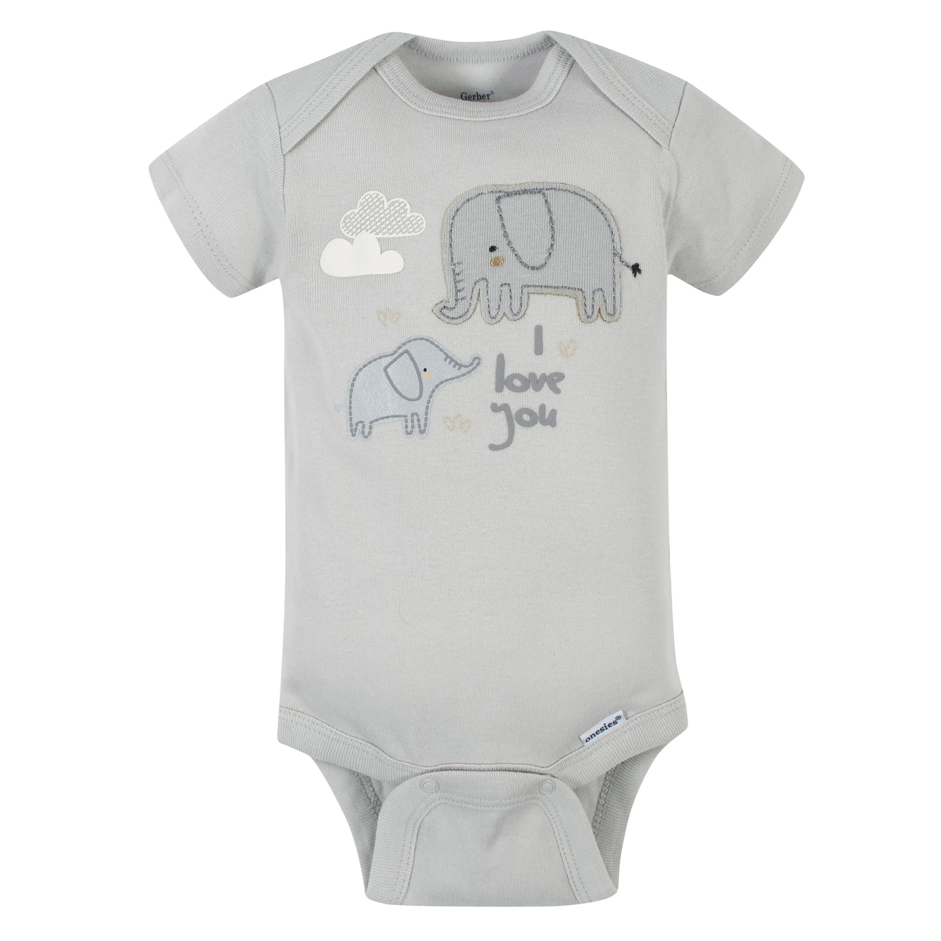 5-Pack Baby Neutral Safari Short Sleeve Onesies® Bodysuits