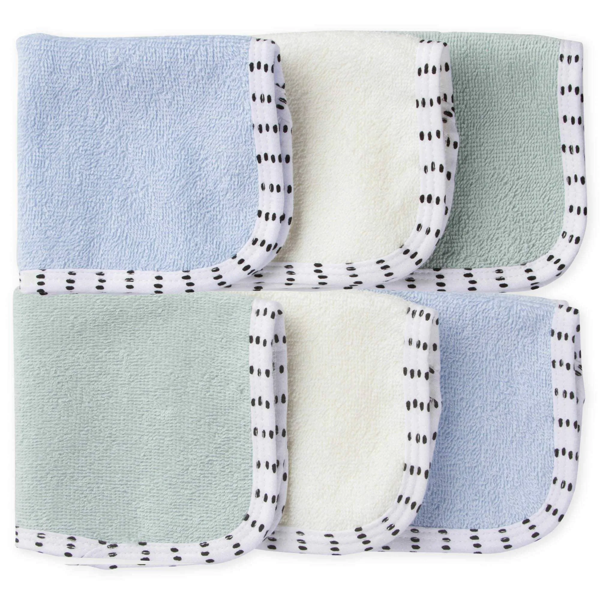 6-Pack Baby Boys' Bear Woven Washcloths