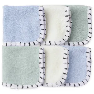 6-Pack Baby Boys' Bear Woven Washcloths