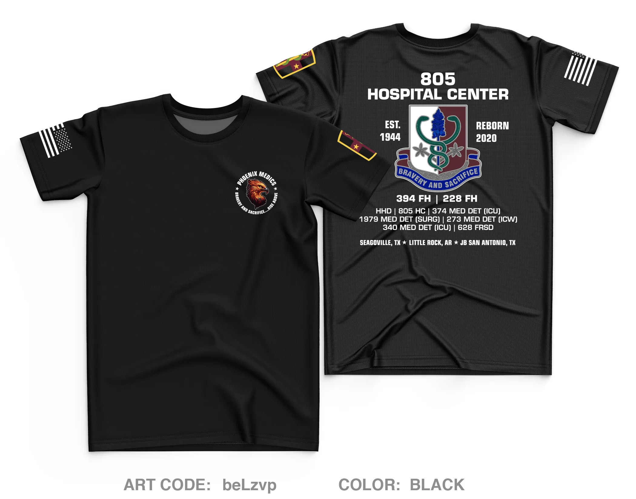 805TH Hospital Center Core Men's SS Performance Tee - beLzvp