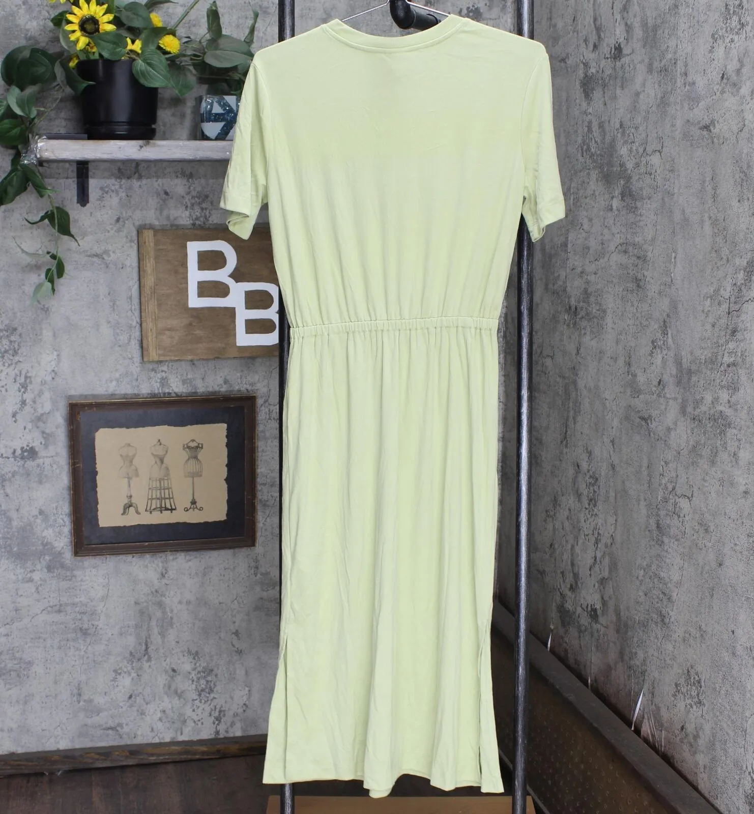 A New Day Women's Short Sleeve Cinched Waist Shift T-Shirt Dress Light Green S