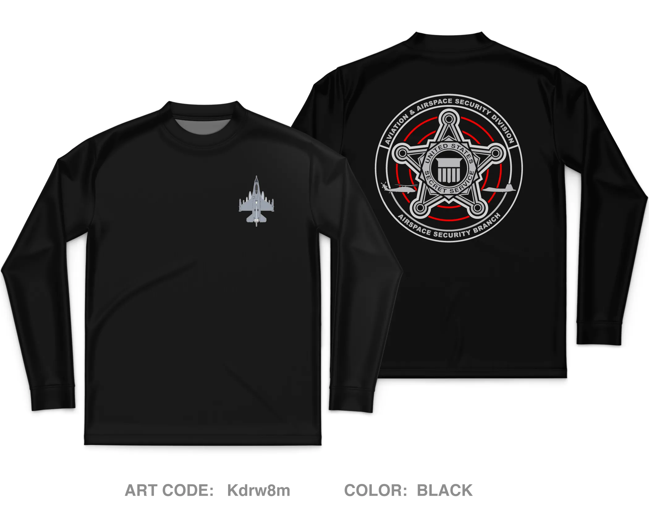 Airspace Security Branch Core Men's LS Performance Tee - Kdrw8m