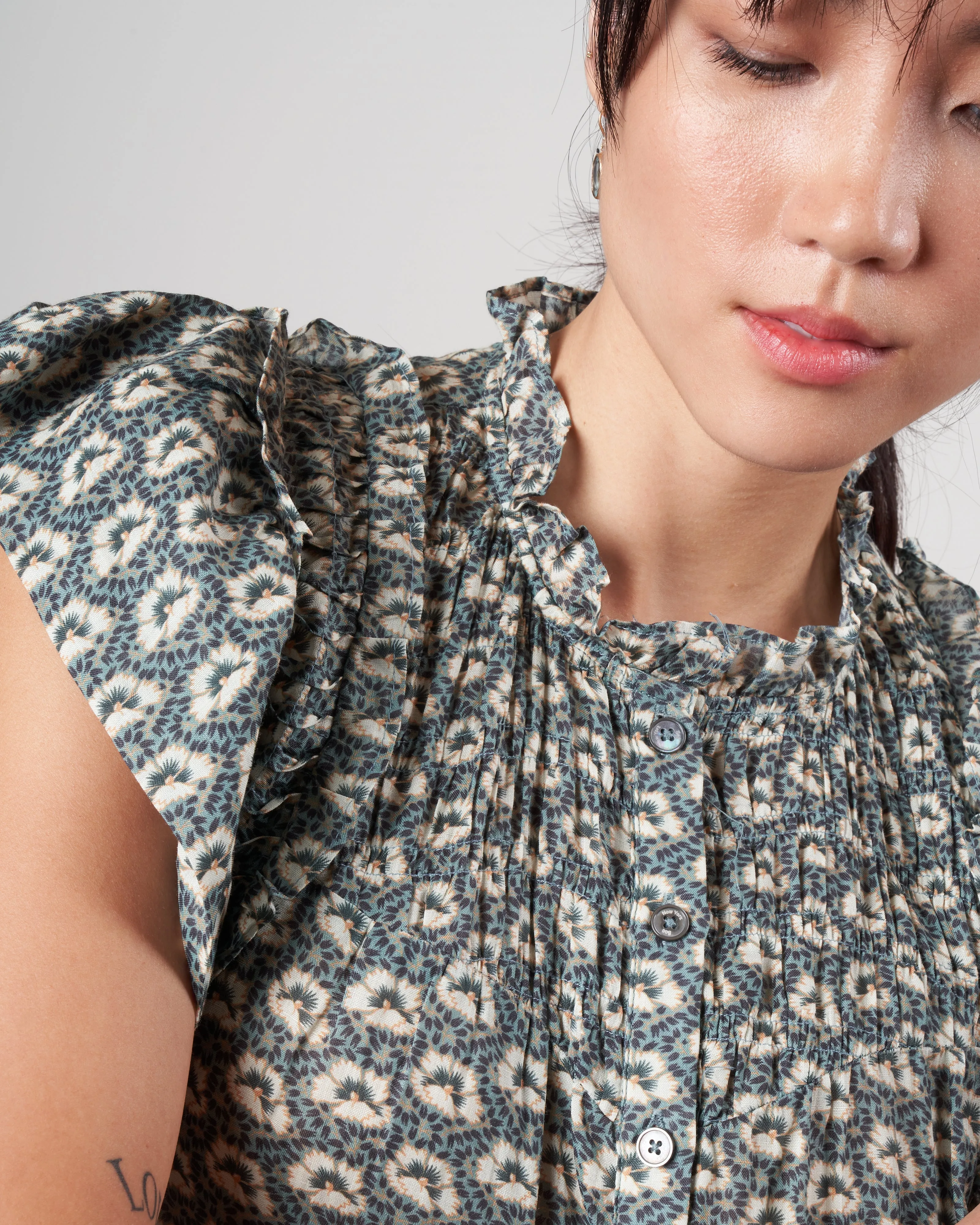 amalia button down tunic - sage