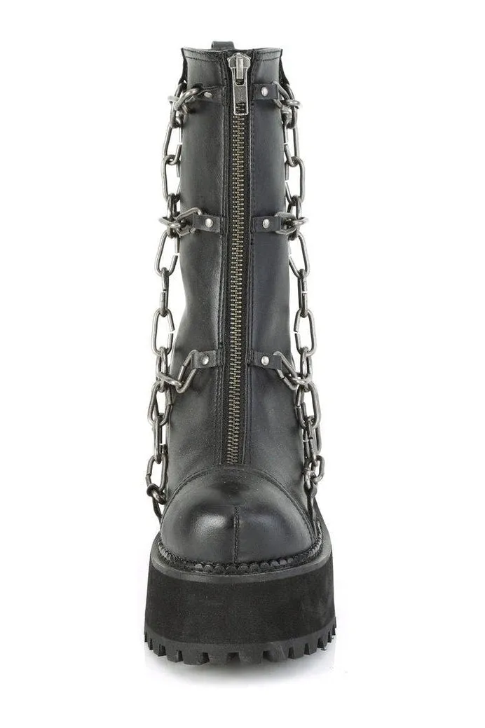 ASSAULT-66 Ankle Boot | Black Faux Leather