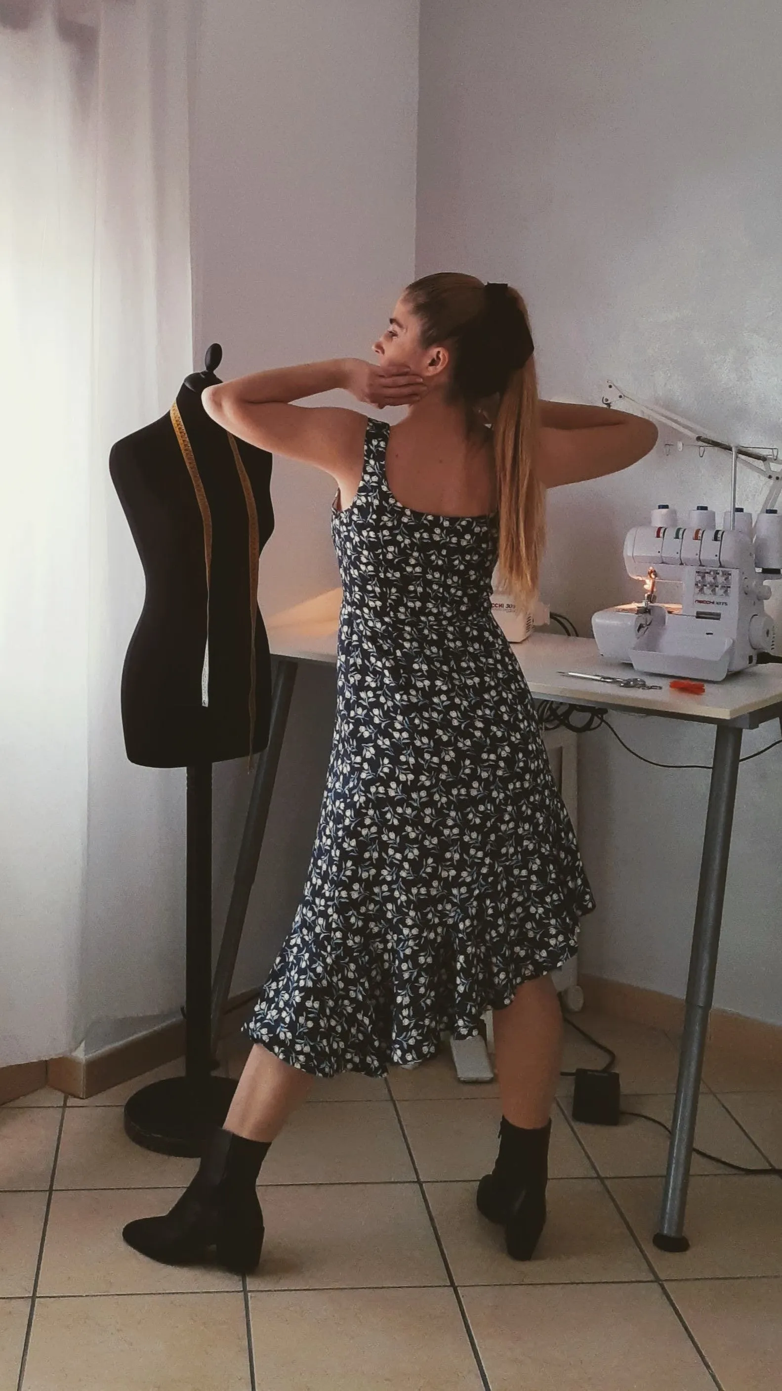 Asymmetric Midi Dress Sewing Pattern N.98