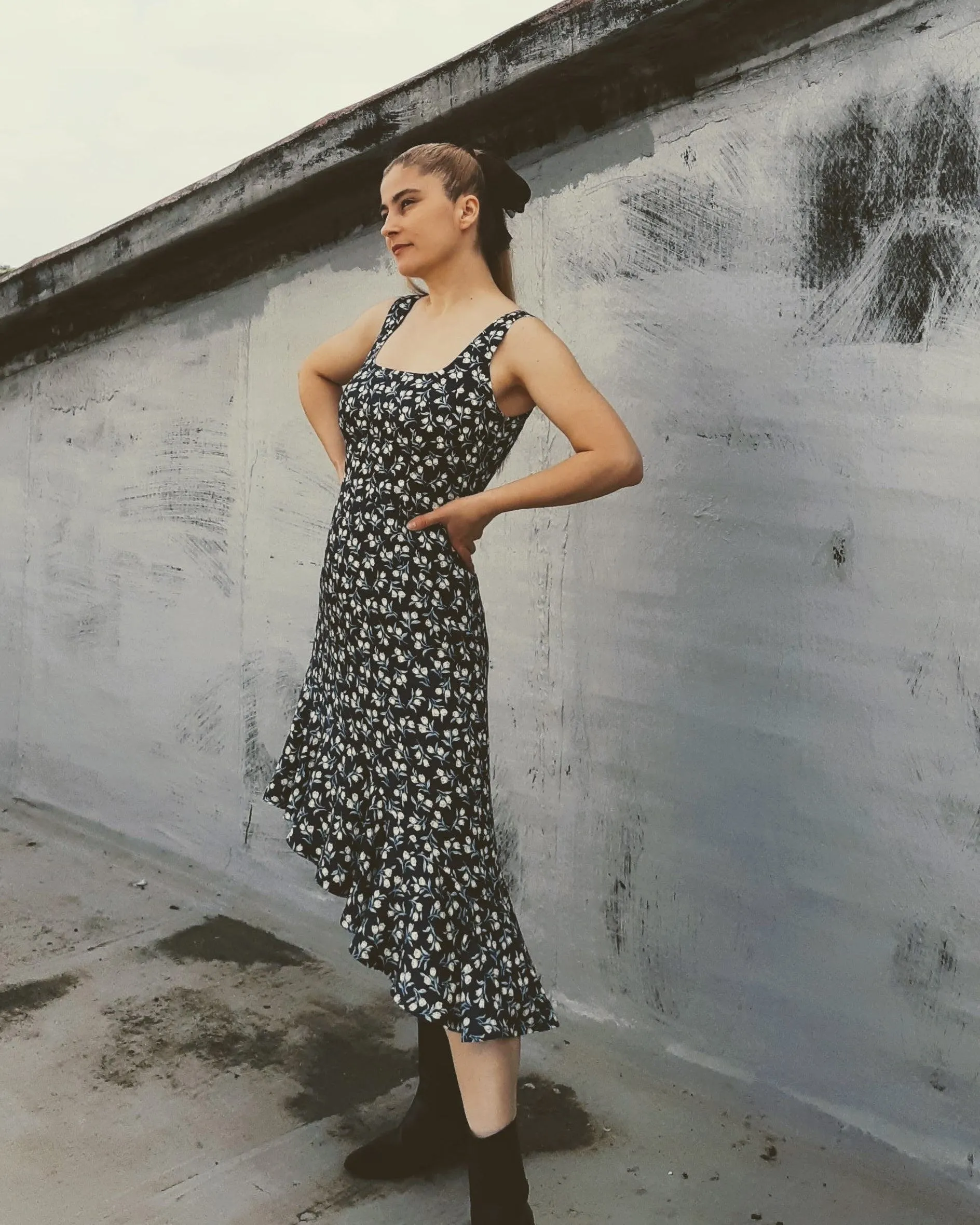 Asymmetric Midi Dress Sewing Pattern N.98