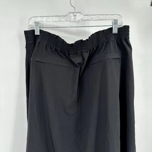 ATHLETA SAVANNAH SKIRT midi side slits athletic sporty casual pockets black XL