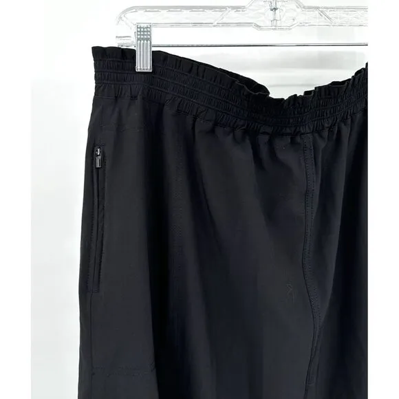 ATHLETA SAVANNAH SKIRT midi side slits athletic sporty casual pockets black XL