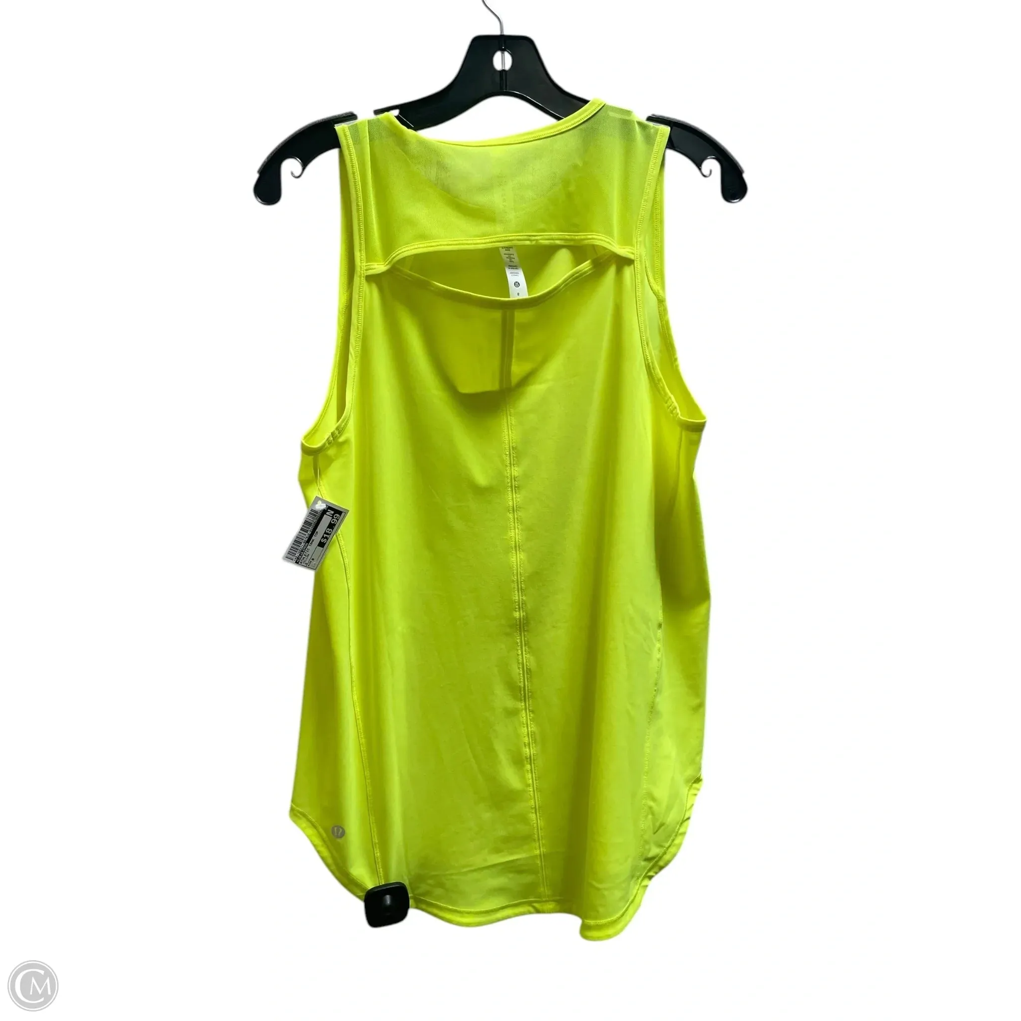 Athletic Tank Top By Lululemon In Yellow, Size: 8