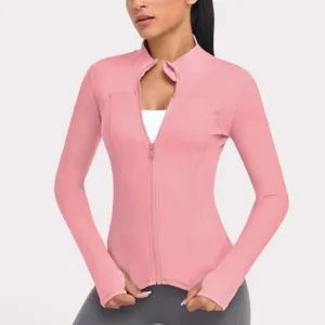 Athletic wear jacket women’s pink thumb hole sports gym jacket NWT