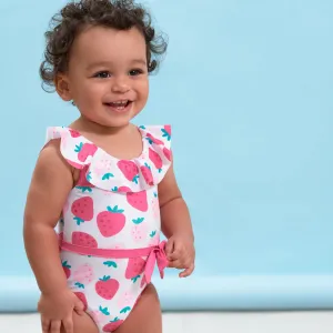 Baby & Toddler Girls UPF 50  Strawberry One-Piece Swimsuit With Ruffle