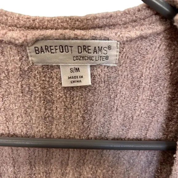 Barefoot Dreams CozyChic Lite Ribbed Shrug Cardi in Dusty Rose Size S/M
