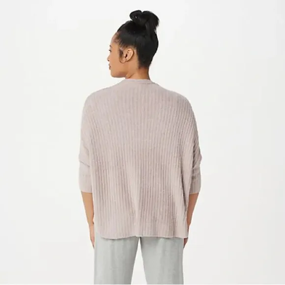 Barefoot Dreams CozyChic Lite Ribbed Shrug Cardi in Dusty Rose Size S/M