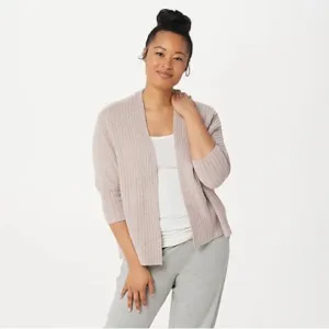 Barefoot Dreams CozyChic Lite Ribbed Shrug Cardi in Dusty Rose Size S/M