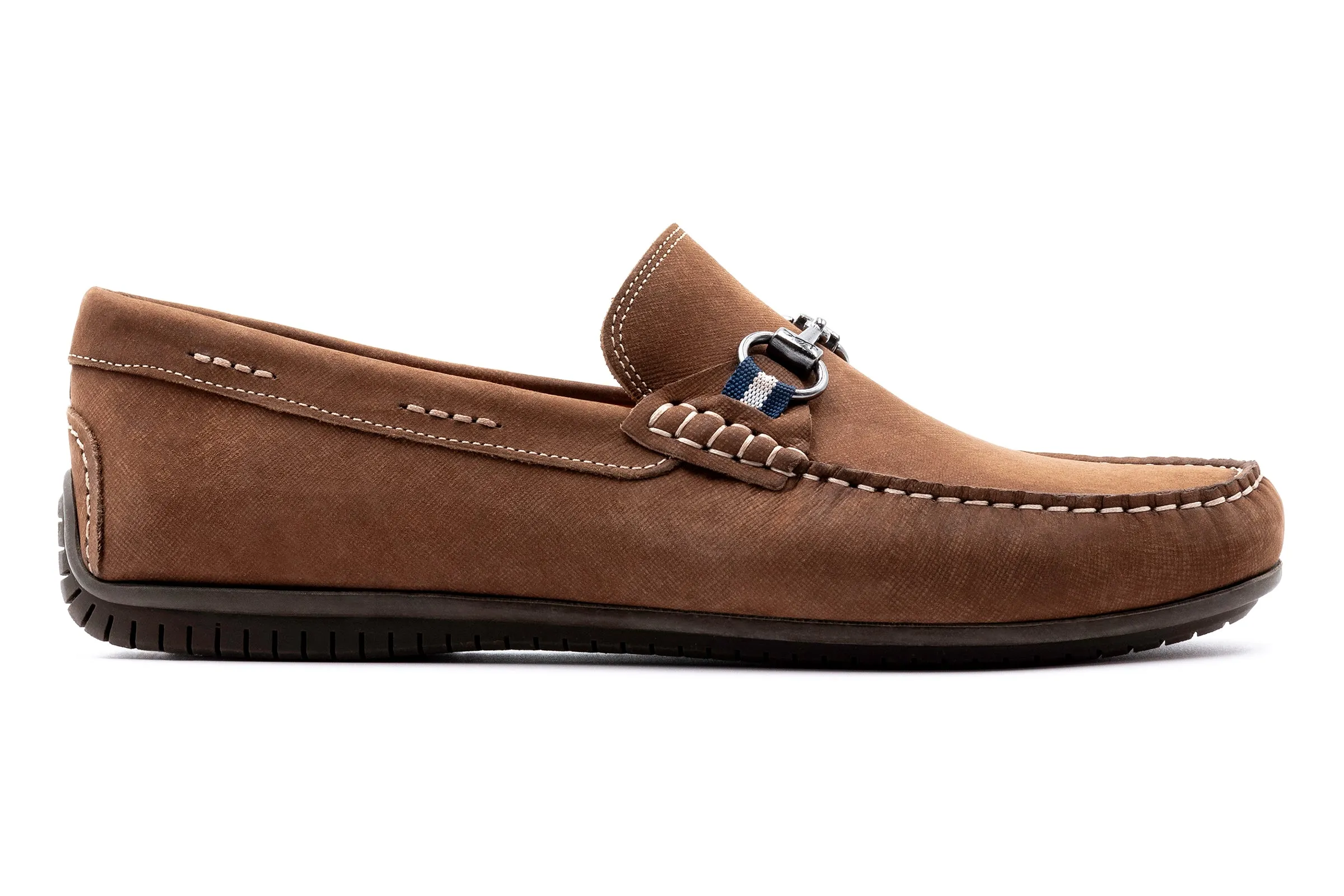 Bermuda Nubuck Horse Bit Loafers - Bark