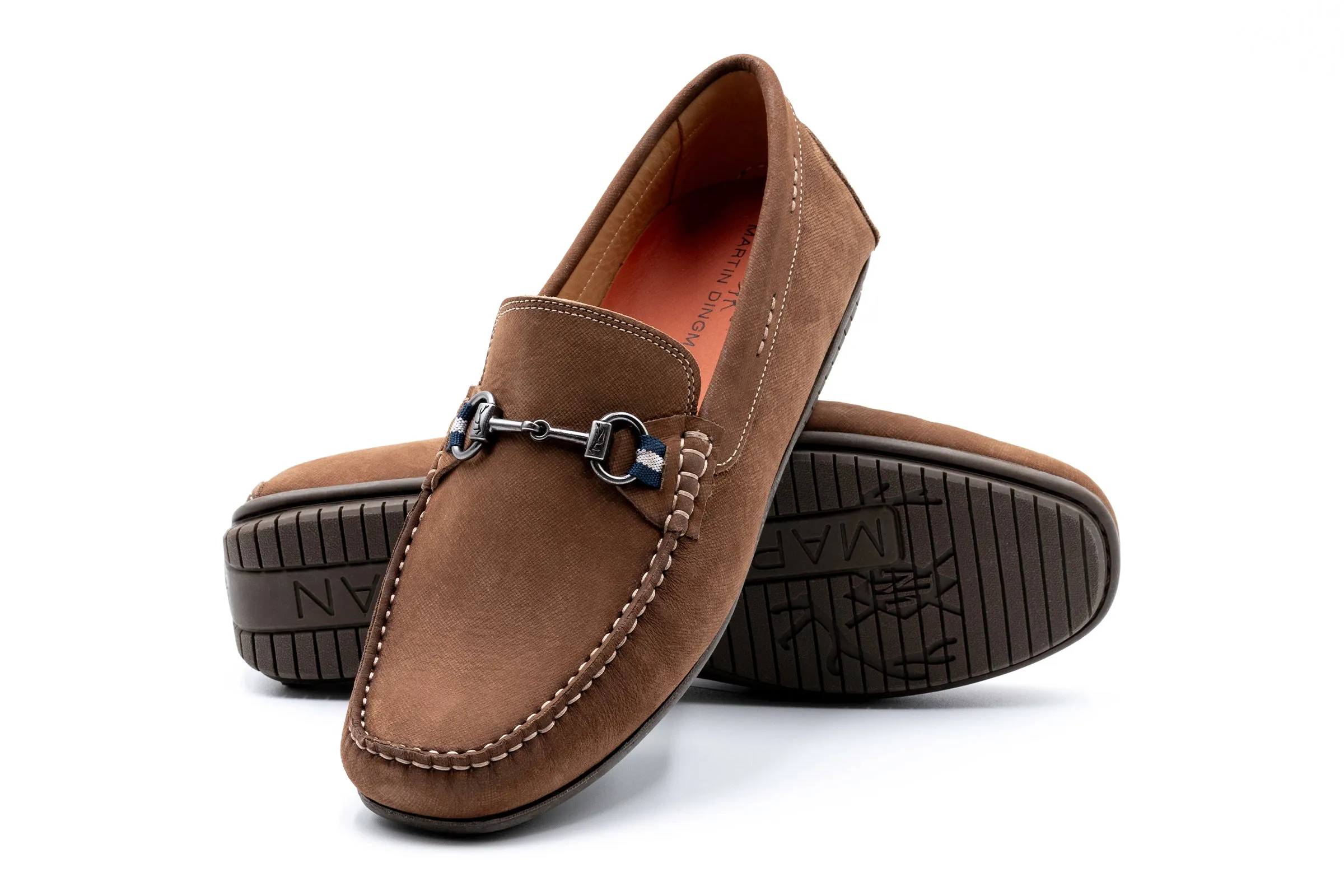 Bermuda Nubuck Horse Bit Loafers - Bark