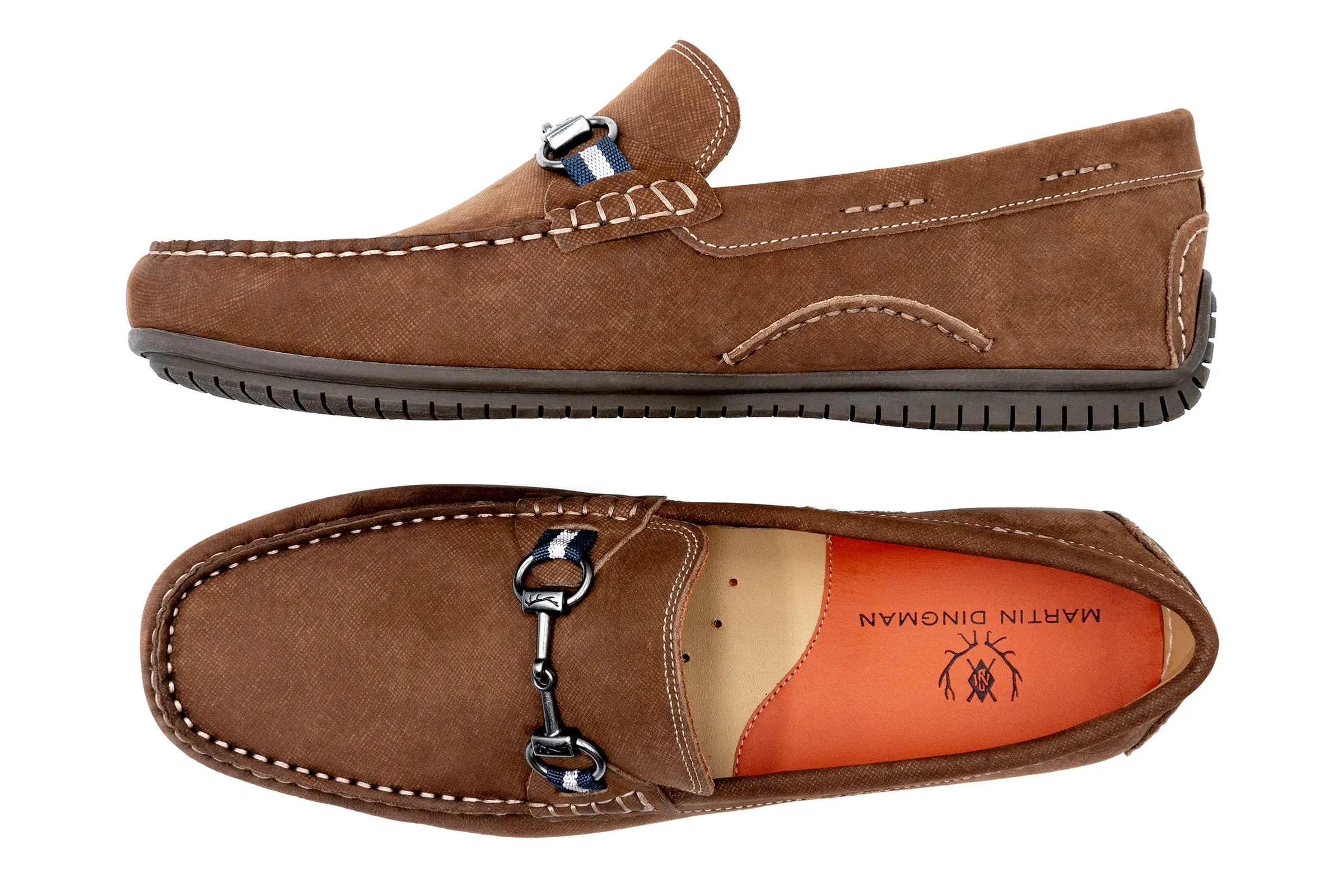 Bermuda Nubuck Horse Bit Loafers - Bark