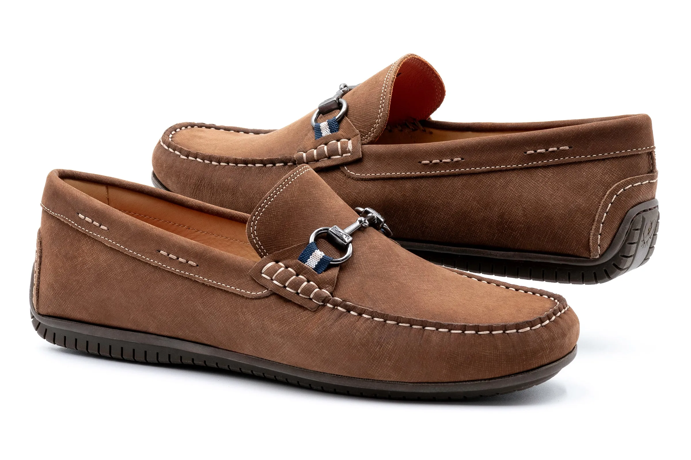 Bermuda Nubuck Horse Bit Loafers - Bark
