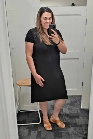 Betty Side Split Dress - Black