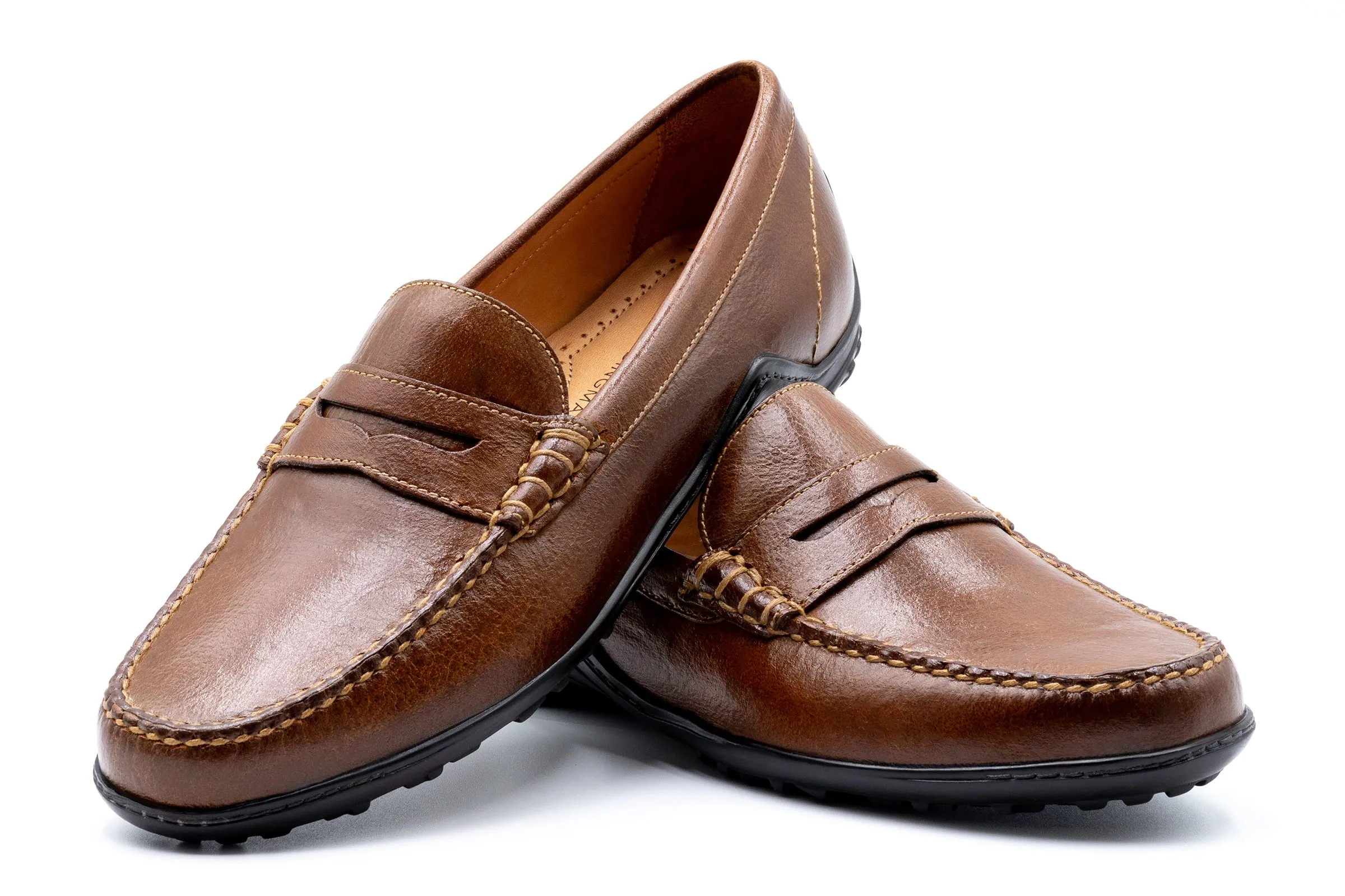 Bill Water Buffalo Penny Loafers - Burnt Cedar