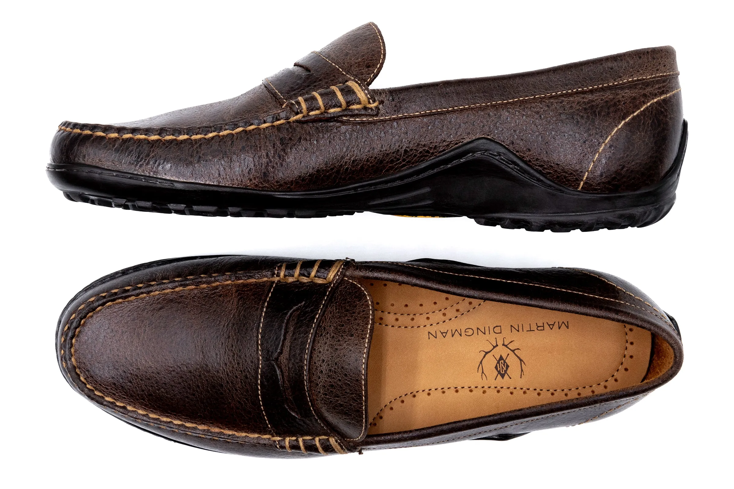 Bill Water Buffalo Penny Loafers - Walnut