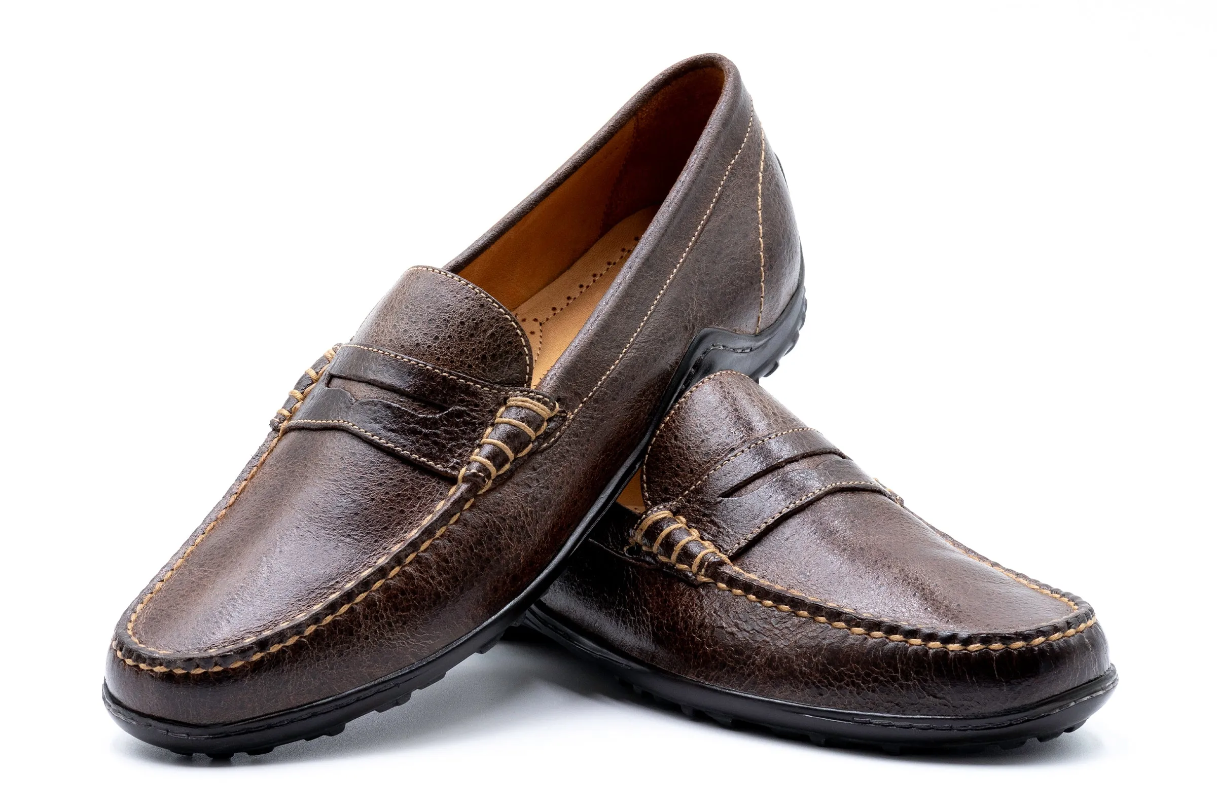 Bill Water Buffalo Penny Loafers - Walnut
