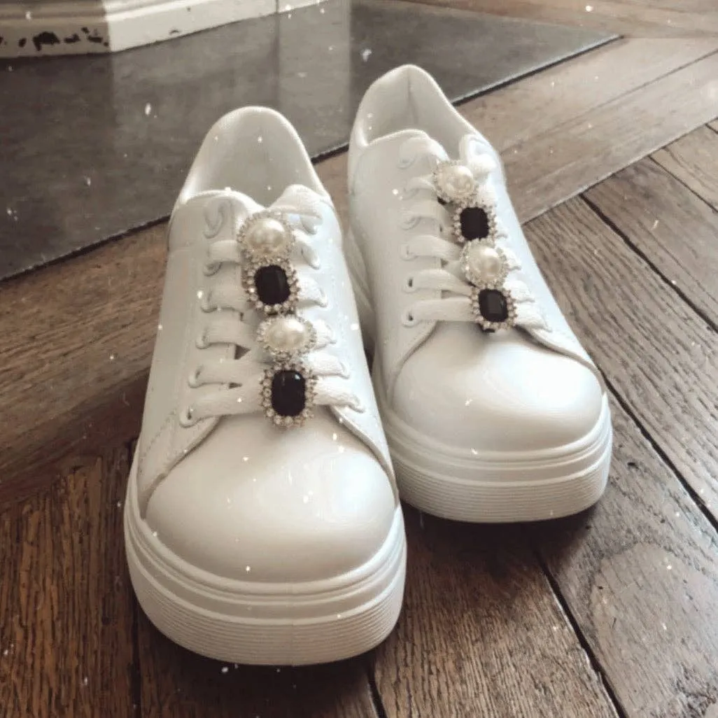 Black & Gold & White & Silver Shoe Jewelry