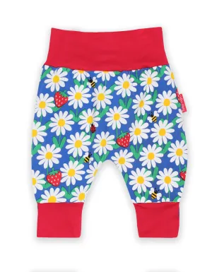 Blue Daisy Print Yoga Pants