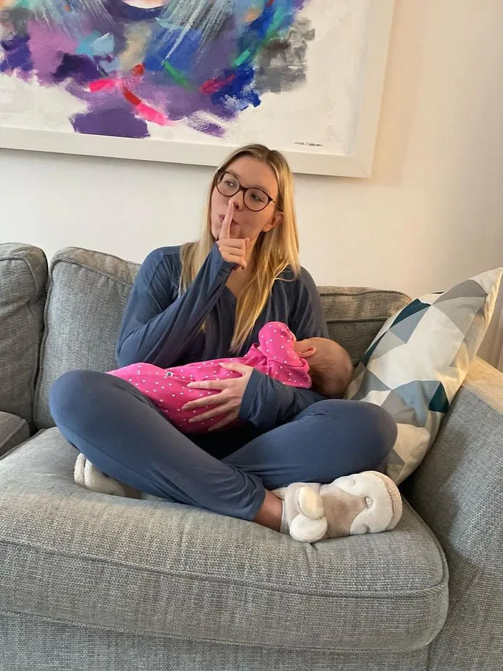 Blue Luxurious Breastfeeding Loungewear