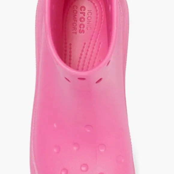 BNIB CROCS Crush Platform Waterproof Boots $80 pink size 8
