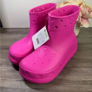 BNIB CROCS Crush Platform Waterproof Boots $80 pink size 8