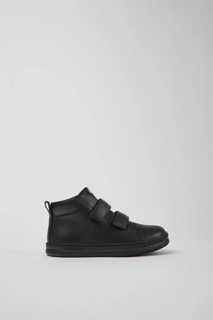 Camper Runner Black Leather Ankle Boot