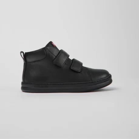 Camper Runner Black Leather Ankle Boot