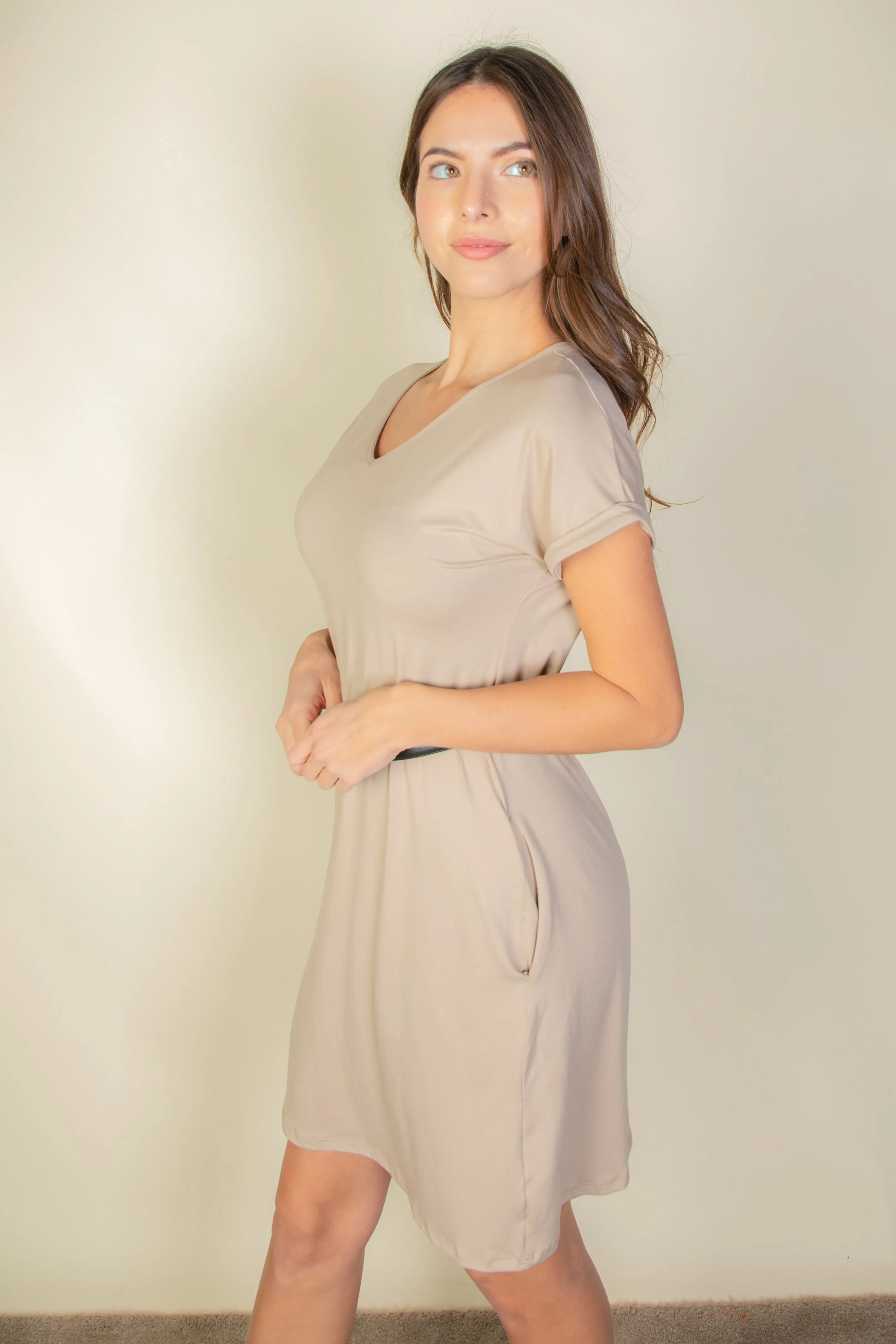 Cap Sleeve Pocket Mini Dress (capella)