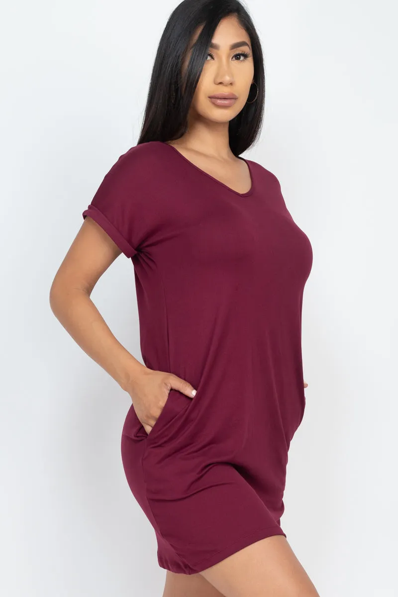 Cap Sleeve Pocket Mini Dress (capella)