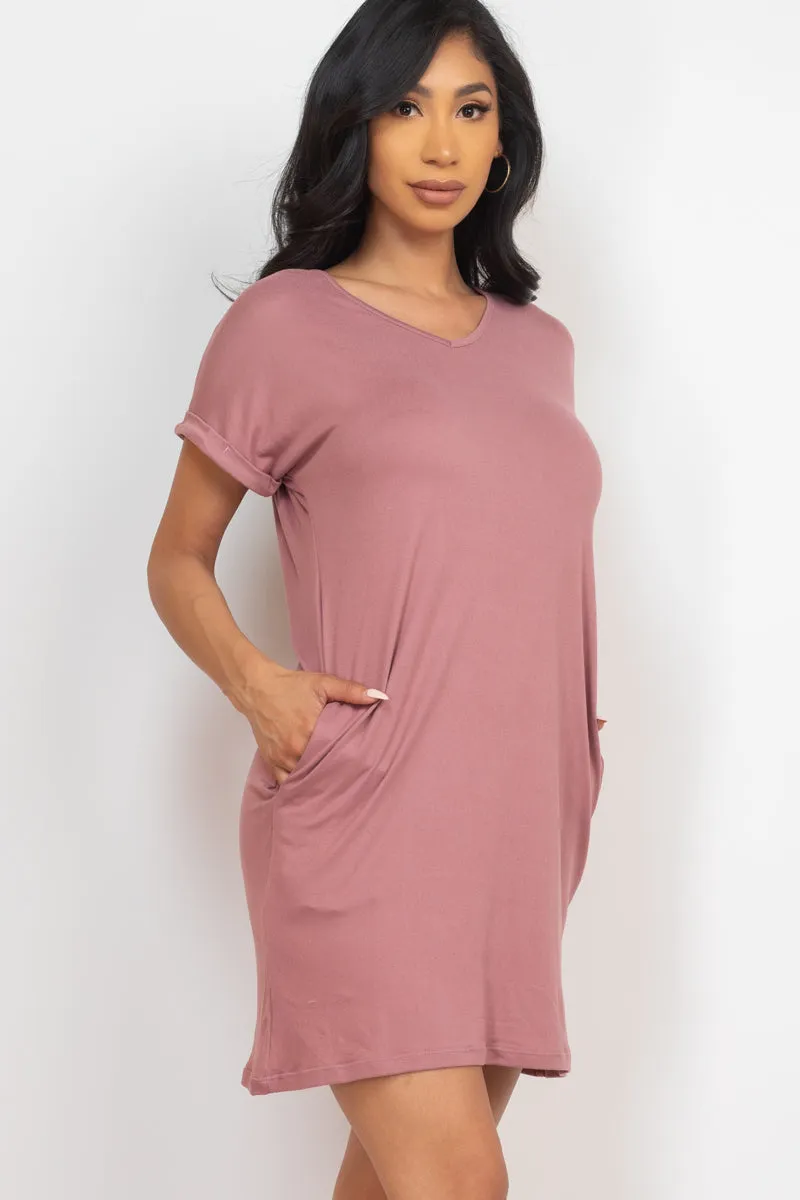 Cap Sleeve Pocket Mini Dress (capella)