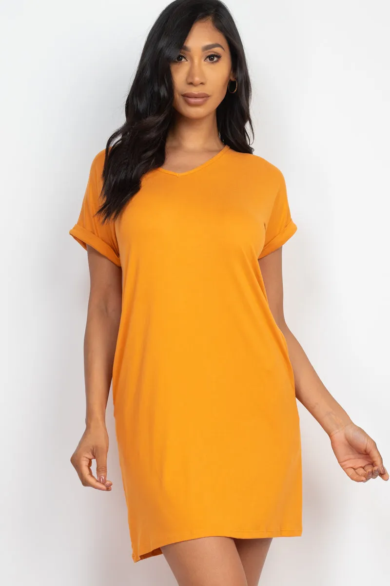 Cap Sleeve Pocket Mini Dress (capella)