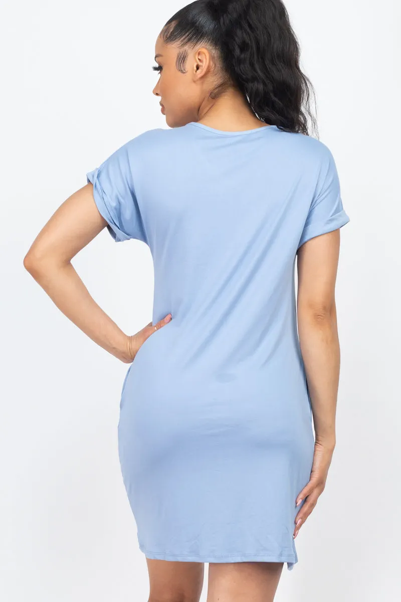 Cap Sleeve Pocket Mini Dress (capella)