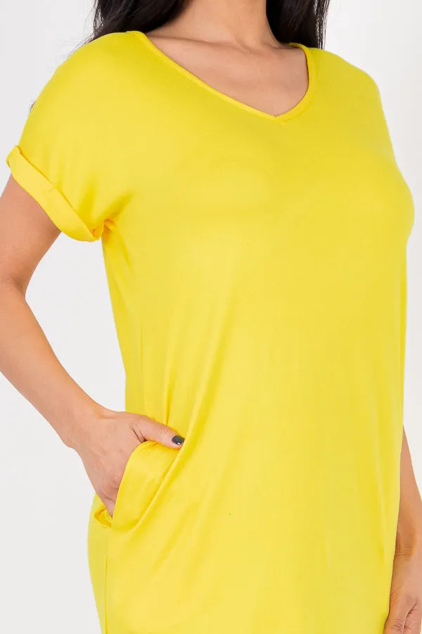 Cap Sleeve Pocket Mini Dress (capella)