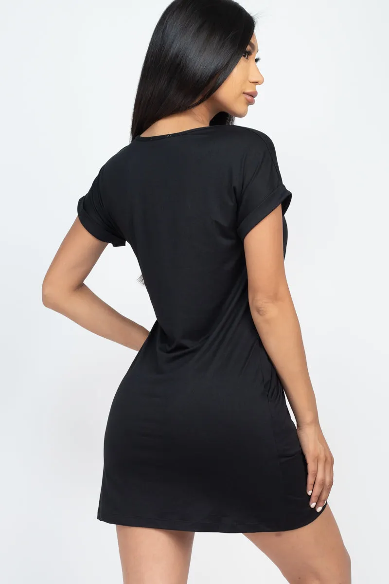 Cap Sleeve Pocket Mini Dress (capella)