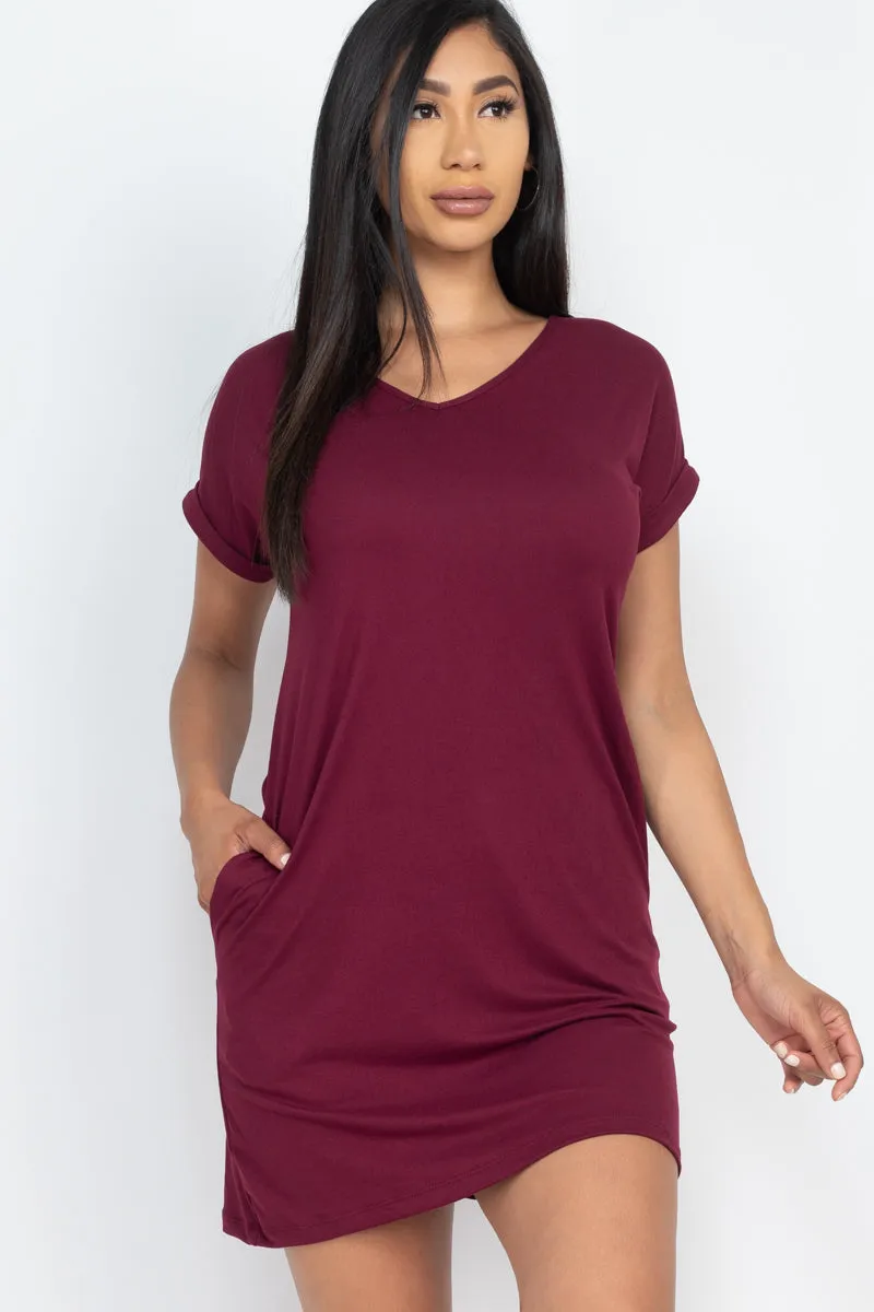 Cap Sleeve Pocket Mini Dress (capella)