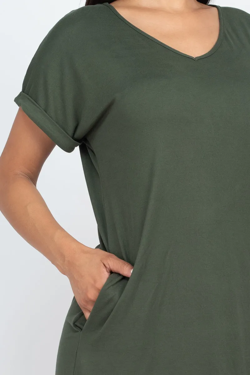 Cap Sleeve Pocket Mini Dress (capella)