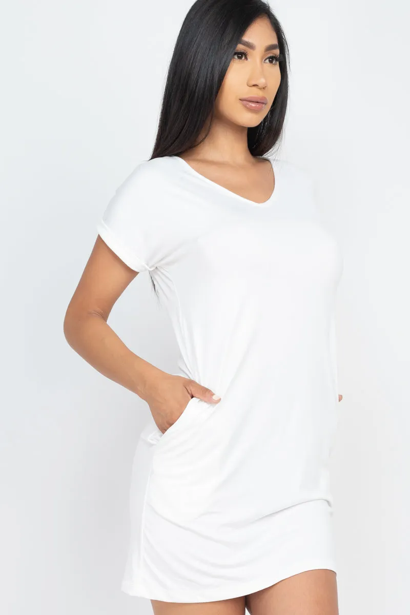 Cap Sleeve Pocket Mini Dress (capella)