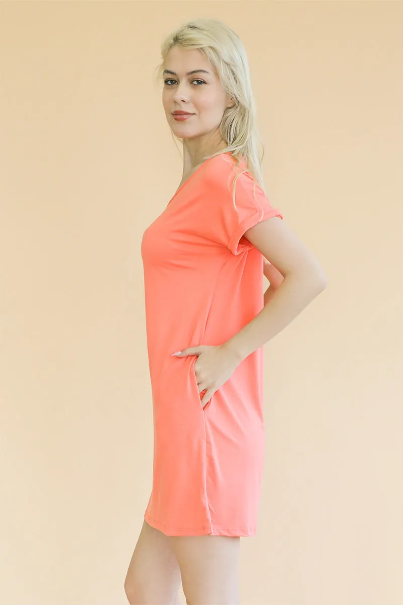 Cap Sleeve Pocket Mini Dress (capella)