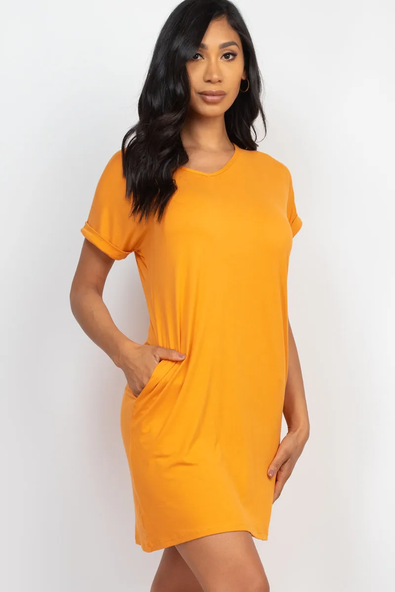 Cap Sleeve Pocket Mini Dress (capella)